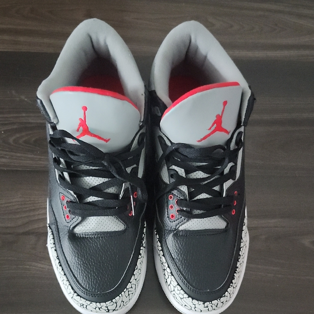 Jordan Black and Gray Sneakers with Red Accents